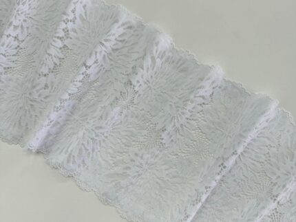 Эластичное кружево для пошива нижнего белья, ширина 19,5 см, цвет белый